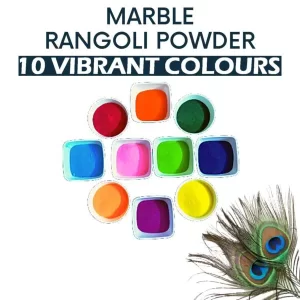 Marble Rangoli Powder – 5 Vibrant Colours (Each 200g) - Iyarkkayin Pokkisham