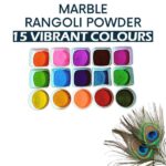 Marble Rangoli Powder – 15 Vibrant Colours (Each 200g)